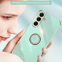 XINLI Straight Edge Electroplate TPU Phone Case with Ring, For Samsung Galaxy A54 5G, For vivo X90 Pro+, For Samsung Galaxy Note10+