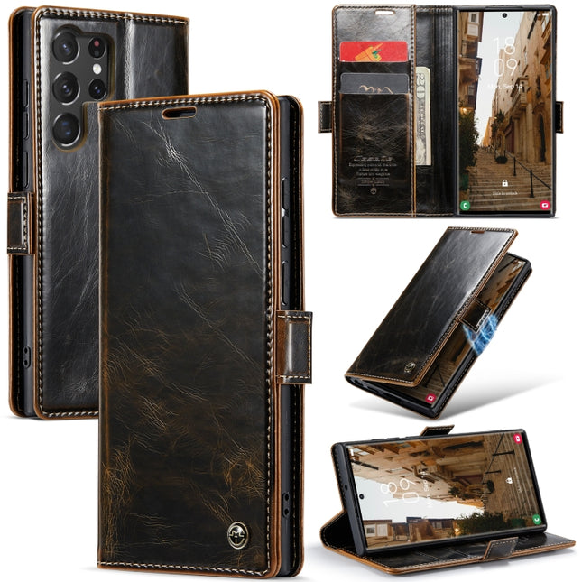 CaseMe 003 Crazy Horse Texture Leather Phone Case, For Samsung Galaxy S23 Ultra 5G