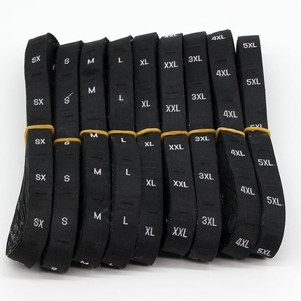 3.2 x 1.2cm Size Labels Polyester Cloth Clothing Label 1 Roll (about 380 PCs), XS, S, M, L, XL, XXL, XXXL, XXXXL, XXXXXL