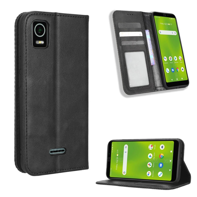 Magnetic Buckle Retro Texture Leather Phone Case, For Cricket Debut Smart, For Cricket Icon 4, For Cricket Innovate E 5G, For OPPO A1 Pro, For Realme 10 4G, For Realme 10 Pro