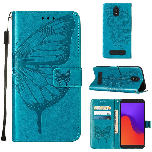 Embossed Butterfly Flip Leather Phone Case, For BLU View 2 2022 / 2020, For Infinix Hot 20 4G X6826, For Infinix Hot 20 5G X666 / X66B