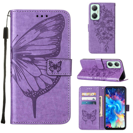 Embossed Butterfly Flip Leather Phone Case, For BLU View 2 2022 / 2020, For Infinix Hot 20 4G X6826, For Infinix Hot 20 5G X666 / X66B