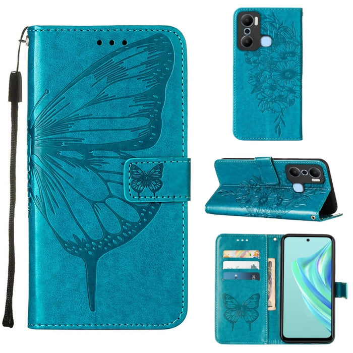 Embossed Butterfly Flip Leather Phone Case, For Infinix Hot 20 Play, For Infinix Hot 20S / 20 Pro X6827, For Infinix Smart 7 X6515