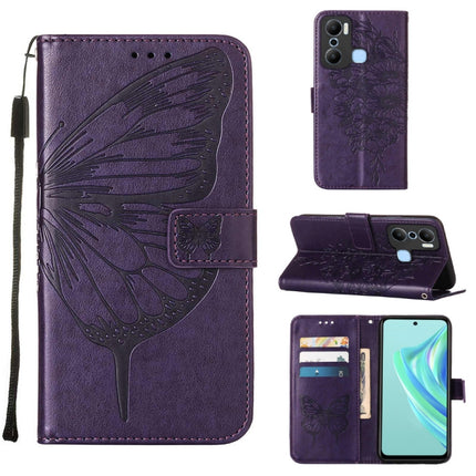 Embossed Butterfly Flip Leather Phone Case, For Infinix Hot 20 Play, For Infinix Hot 20S / 20 Pro X6827, For Infinix Smart 7 X6515