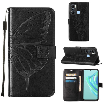 Embossed Butterfly Flip Leather Phone Case, For Infinix Hot 20 Play, For Infinix Hot 20S / 20 Pro X6827, For Infinix Smart 7 X6515
