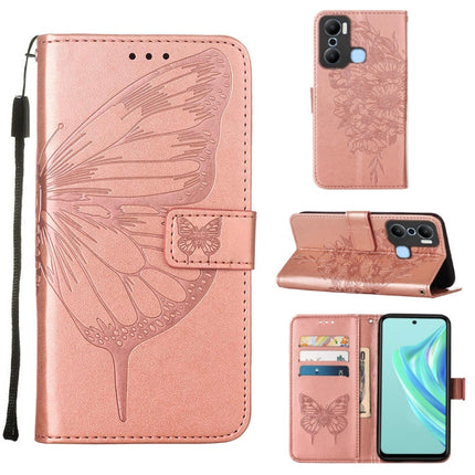 Embossed Butterfly Flip Leather Phone Case, For Infinix Hot 20 Play, For Infinix Hot 20S / 20 Pro X6827, For Infinix Smart 7 X6515
