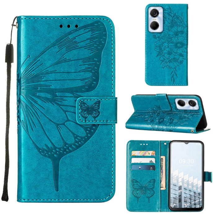 Embossed Butterfly Flip Leather Phone Case, For Tecno Pop 6 Pro, For Tecno Pova 4 LG7N, For Tecno Pova 4 Pro LG8N