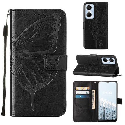 Embossed Butterfly Flip Leather Phone Case, For Tecno Pop 6 Pro, For Tecno Pova 4 LG7N, For Tecno Pova 4 Pro LG8N