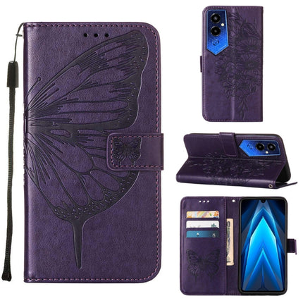 Embossed Butterfly Flip Leather Phone Case, For Tecno Pop 6 Pro, For Tecno Pova 4 LG7N, For Tecno Pova 4 Pro LG8N