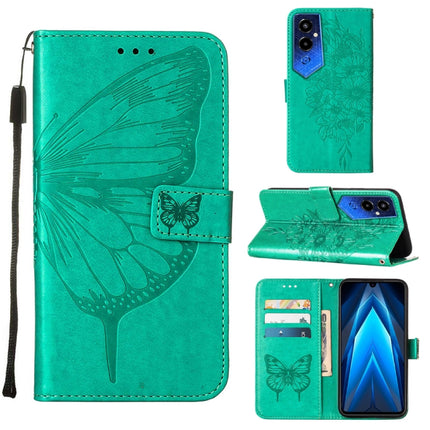 Embossed Butterfly Flip Leather Phone Case, For Tecno Pop 6 Pro, For Tecno Pova 4 LG7N, For Tecno Pova 4 Pro LG8N