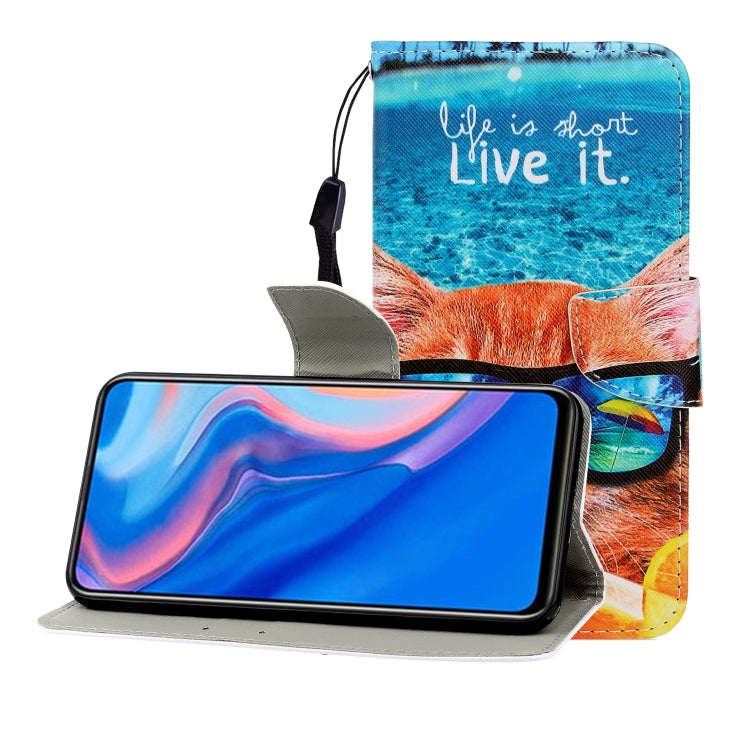 Colored Drawing Horizontal Flip Leather Case with Holder & Card Slot & Wallet, For Huawei P Smart Z / Y9 Prime (2019)