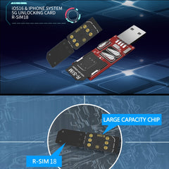 R-SIM 18 Turns Locked Into Unlocked iOS16 System Universal 5G Unlocking Card, R-SIM 18