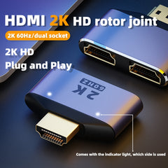 2-in-1-2K-60-Hz-HDMI-Adapter mit Kontrollleuchten