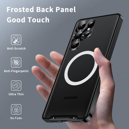 MagSafe Magnetic Frosted Metal Phone Case, For Samsung Galaxy S23 5G, For Samsung Galaxy S23+ 5G, For Samsung Galaxy S23 Ultra 5G