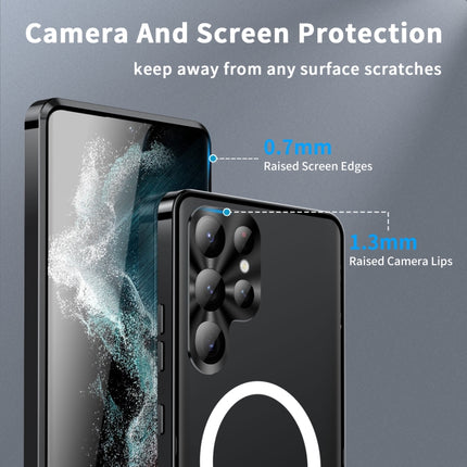 MagSafe Magnetic Frosted Metal Phone Case, For Samsung Galaxy S23 5G, For Samsung Galaxy S23+ 5G, For Samsung Galaxy S23 Ultra 5G