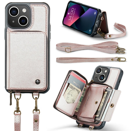 JEEHOOD C22 Series Zipper Wallet Leather Phone Case with Dual Lanyard, For iPhone 13, For iPhone 13 Pro, For iPhone 13 Pro Max, For iPhone 12