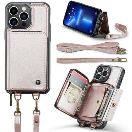 JEEHOOD C22 Series Zipper Wallet Leather Phone Case with Dual Lanyard, For iPhone 13, For iPhone 13 Pro, For iPhone 13 Pro Max, For iPhone 12