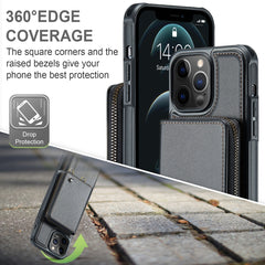 JEEHOOD C22 Series Zipper Wallet Leather Phone Case with Dual Lanyard, For iPhone 12 Pro Max, For iPhone 11, For iPhone 11 Pro, For iPhone 11 Pro Max