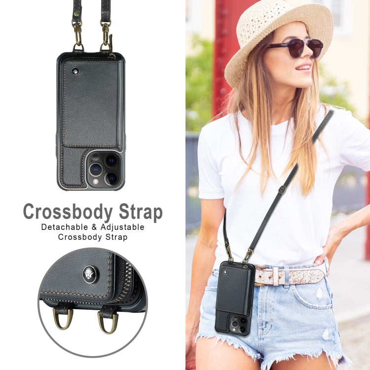 JEEHOOD C22 Series Zipper Wallet Leather Phone Case with Dual Lanyard, For iPhone 12 Pro Max, For iPhone 11, For iPhone 11 Pro, For iPhone 11 Pro Max