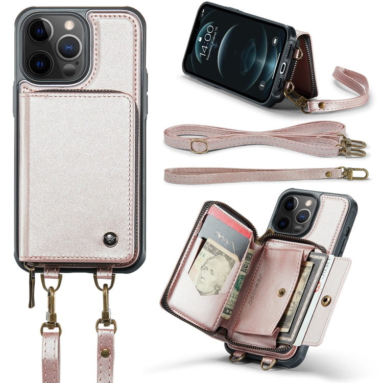 JEEHOOD C22 Series Zipper Wallet Leather Phone Case with Dual Lanyard, For iPhone 12 Pro Max, For iPhone 11, For iPhone 11 Pro, For iPhone 11 Pro Max