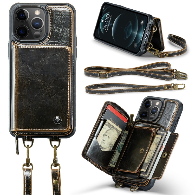 JEEHOOD C22 Series Zipper Wallet Leather Phone Case with Dual Lanyard, For iPhone 12 Pro Max, For iPhone 11, For iPhone 11 Pro, For iPhone 11 Pro Max