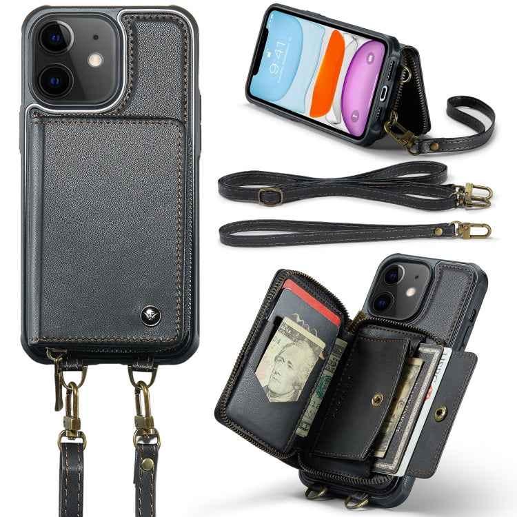 JEEHOOD C22 Series Zipper Wallet Leather Phone Case with Dual Lanyard, For iPhone 12 Pro Max, For iPhone 11, For iPhone 11 Pro, For iPhone 11 Pro Max