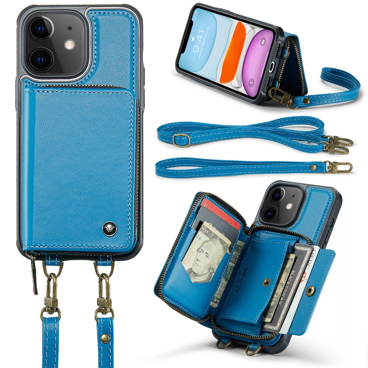 JEEHOOD C22 Series Zipper Wallet Leather Phone Case with Dual Lanyard, For iPhone 12 Pro Max, For iPhone 11, For iPhone 11 Pro, For iPhone 11 Pro Max