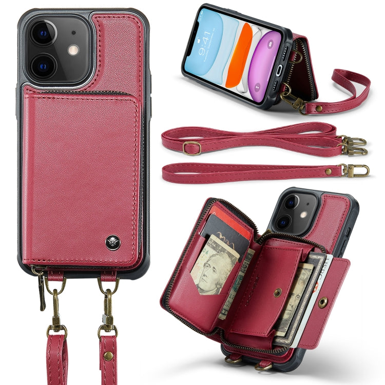 JEEHOOD C22 Series Zipper Wallet Leather Phone Case with Dual Lanyard, For iPhone 12 Pro Max, For iPhone 11, For iPhone 11 Pro, For iPhone 11 Pro Max
