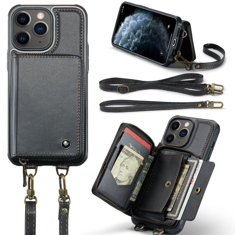 JEEHOOD C22 Series Zipper Wallet Leather Phone Case with Dual Lanyard, For iPhone 12 Pro Max, For iPhone 11, For iPhone 11 Pro, For iPhone 11 Pro Max