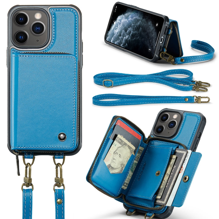 JEEHOOD C22 Series Zipper Wallet Leather Phone Case with Dual Lanyard, For iPhone 12 Pro Max, For iPhone 11, For iPhone 11 Pro, For iPhone 11 Pro Max