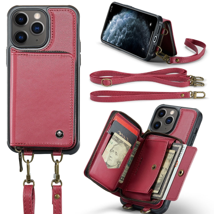 JEEHOOD C22 Series Zipper Wallet Leather Phone Case with Dual Lanyard, For iPhone 12 Pro Max, For iPhone 11, For iPhone 11 Pro, For iPhone 11 Pro Max