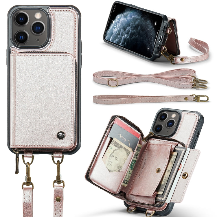 JEEHOOD C22 Series Zipper Wallet Leather Phone Case with Dual Lanyard, For iPhone 12 Pro Max, For iPhone 11, For iPhone 11 Pro, For iPhone 11 Pro Max