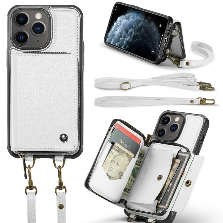 JEEHOOD C22 Series Zipper Wallet Leather Phone Case with Dual Lanyard, For iPhone 12 Pro Max, For iPhone 11, For iPhone 11 Pro, For iPhone 11 Pro Max