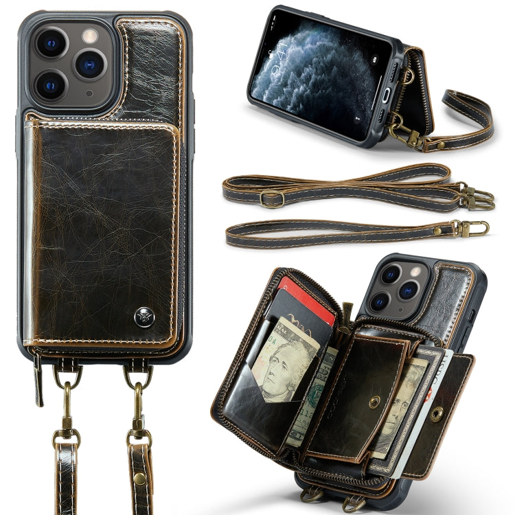 JEEHOOD C22 Series Zipper Wallet Leather Phone Case with Dual Lanyard, For iPhone 12 Pro Max, For iPhone 11, For iPhone 11 Pro, For iPhone 11 Pro Max