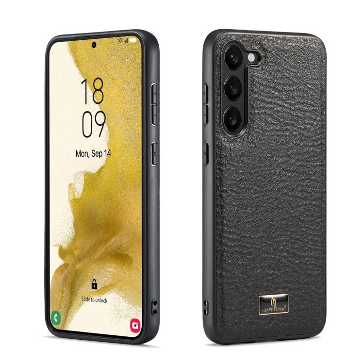 Fierre Shann Leather Texture Phone Back Cover Case, For Samsung Galaxy S23 5G, For Samsung Galaxy S23+ 5G, For Samsung Galaxy S23 Ultra 5G