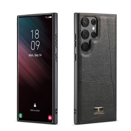 Fierre Shann Leather Texture Phone Back Cover Case, For Samsung Galaxy S23 5G, For Samsung Galaxy S23+ 5G, For Samsung Galaxy S23 Ultra 5G