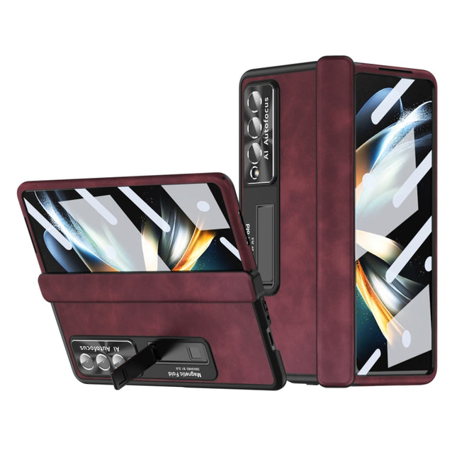 Napa Pattern All-inclusive Magnetic Phone Case, For Samsung Galaxy Z Fold4