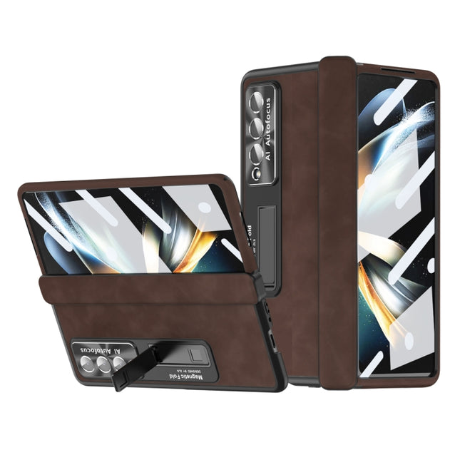 Napa Pattern All-inclusive Magnetic Phone Case, For Samsung Galaxy Z Fold4
