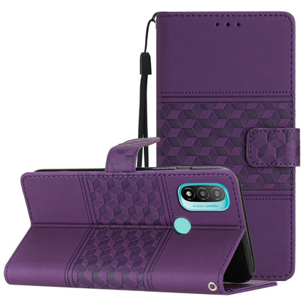 Diamond Embossed Skin Feel Leather Phone Case with Lanyard, For Motorola Moto E20 / E30 / E40, For Motorola Moto E22, For Motorola Moto E32, For Motorola Moto G7 Power