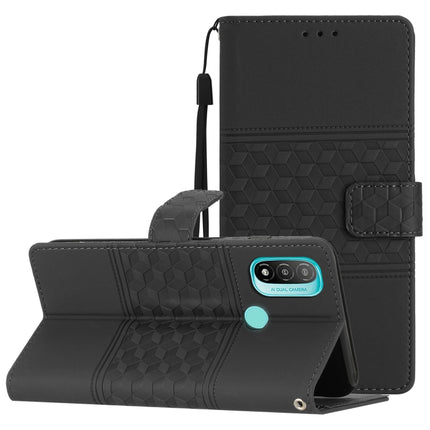 Diamond Embossed Skin Feel Leather Phone Case with Lanyard, For Motorola Moto E20 / E30 / E40, For Motorola Moto E22, For Motorola Moto E32, For Motorola Moto G7 Power