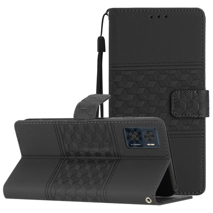 Diamond Embossed Skin Feel Leather Phone Case with Lanyard, For Motorola Moto E20 / E30 / E40, For Motorola Moto E22, For Motorola Moto E32, For Motorola Moto G7 Power