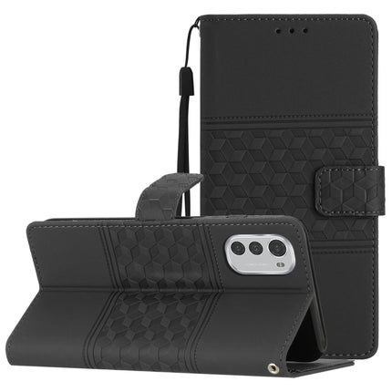 Diamond Embossed Skin Feel Leather Phone Case with Lanyard, For Motorola Moto E20 / E30 / E40, For Motorola Moto E22, For Motorola Moto E32, For Motorola Moto G7 Power