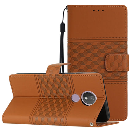 Diamond Embossed Skin Feel Leather Phone Case with Lanyard, For Motorola Moto E20 / E30 / E40, For Motorola Moto E22, For Motorola Moto E32, For Motorola Moto G7 Power