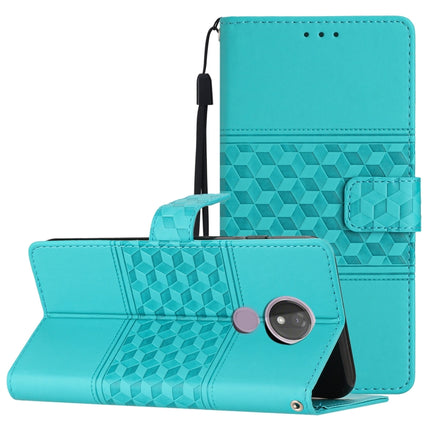 Diamond Embossed Skin Feel Leather Phone Case with Lanyard, For Motorola Moto E20 / E30 / E40, For Motorola Moto E22, For Motorola Moto E32, For Motorola Moto G7 Power