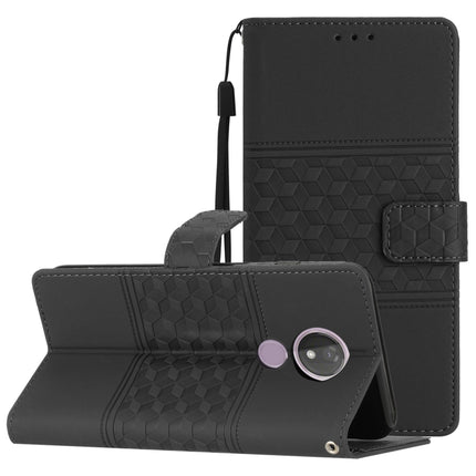 Diamond Embossed Skin Feel Leather Phone Case with Lanyard, For Motorola Moto E20 / E30 / E40, For Motorola Moto E22, For Motorola Moto E32, For Motorola Moto G7 Power