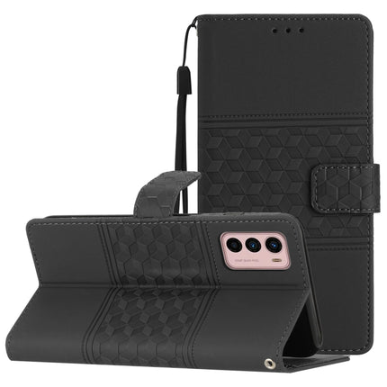Diamond Embossed Skin Feel Leather Phone Case with Lanyard, For Motorola Moto G42, For Motorola Moto G50, For Motorola Moto G52, For Motorola Moto G60 / G40 Fushion