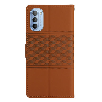 Diamond Embossed Skin Feel Leather Phone Case with Lanyard, For Motorola Moto G62, For Motorola Moto One Action