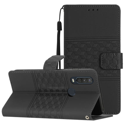 Diamond Embossed Skin Feel Leather Phone Case with Lanyard, For Motorola Moto G62, For Motorola Moto One Action