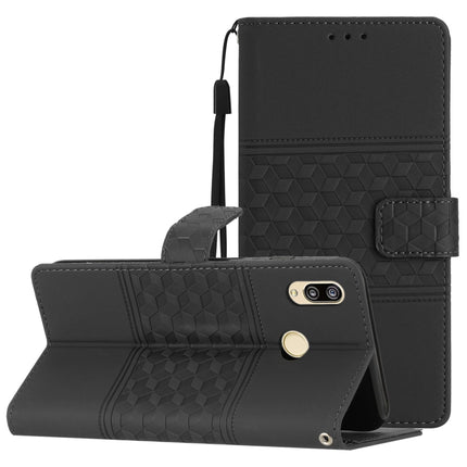 Diamond Embossed Skin Feel Leather Phone Case with Lanyard, For Honor 10 Lite, For Huawei P8 Lite, For Huawei P8 Lite 2017, For Huawei P9 Lite