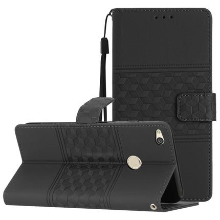 Diamond Embossed Skin Feel Leather Phone Case with Lanyard, For Honor 10 Lite, For Huawei P8 Lite, For Huawei P8 Lite 2017, For Huawei P9 Lite
